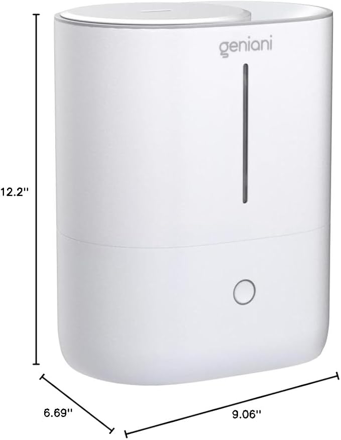 Today 2025 GENIANI Cool Mist Air Humidifiers for Bedroom, Plants, and Large Rooms - Quiet Humidifiers for Baby Room with Auto Shut Off & Night Light (3.9L, White)