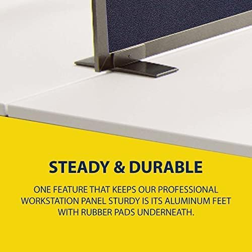 OBEX Acoustical Free Standing Privacy Screen, Cubicle Accessories Desk Privacy Panel, Desk Dividers for Office, Office Furniture Partitions Portable Sound Proof Dividers, 18" x 66", Slate