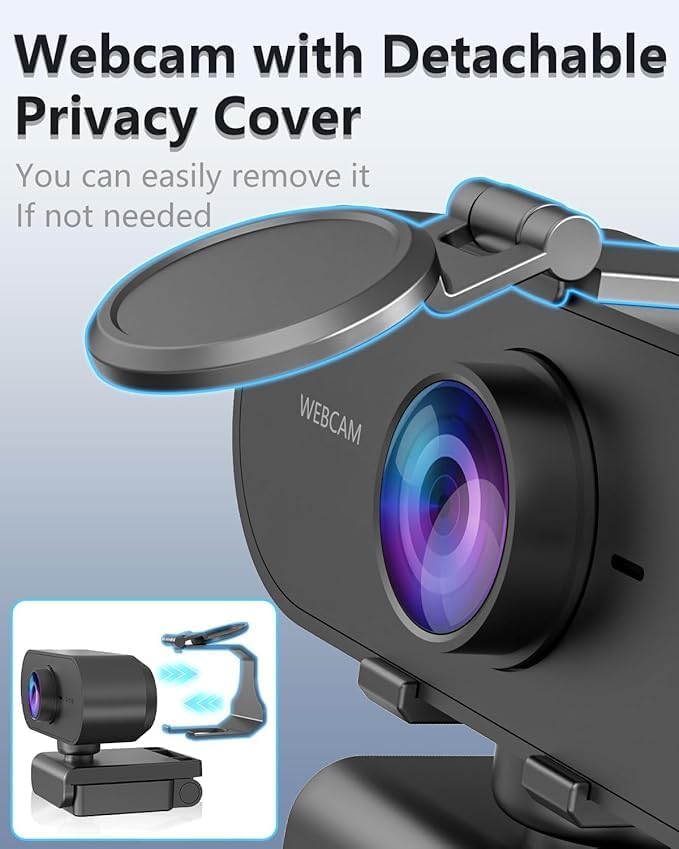 2K webcam for pc with Microphone,Privacy Cover Slider Streaming Web cam for Mac Laptop,usb external computer camera for desktop,best Full Hd face cam for video Conference,gaming,Zoom, microsoft teams