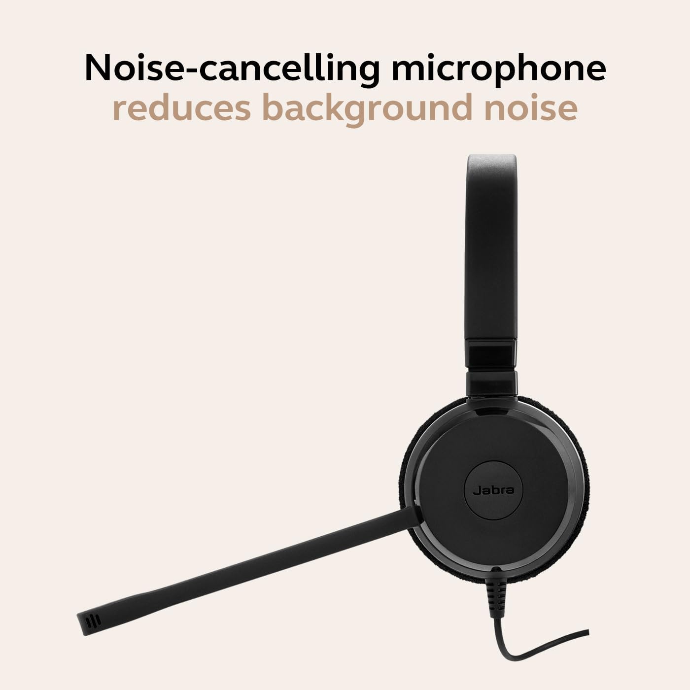 Jabra Evolve 30 II Wired Single-Ear Headset with Mic for Work - 3.5mm Jack, USB-A/USB-C Connectivity, Computer Headset with Noise-Cancelling Microphone, Works with Online Meeting Platforms - Black