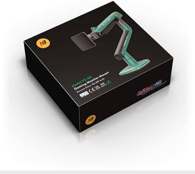 Gaming Monitor Arm for Flat/Ultrawide/Curved Monitors 32 to 60 inch, Heavy Duty Monitor Stand Load up to 20 kg, VESA 75/100 mm Mount (Oliver Green)