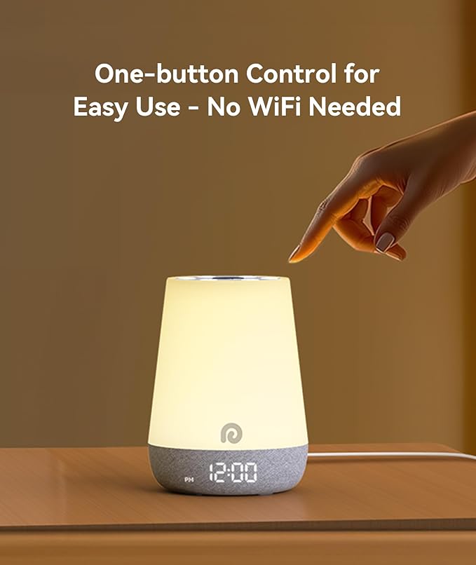 Dreamegg Nite 1 - Baby Sound Machine, Sleep Trainer, Night Light for Kids, Ok to Wake Alarm Clock, 34 Soothing Sounds, App Control, White Noise Sound Machine for Baby Kids Nursery(Sleepy Ellie)