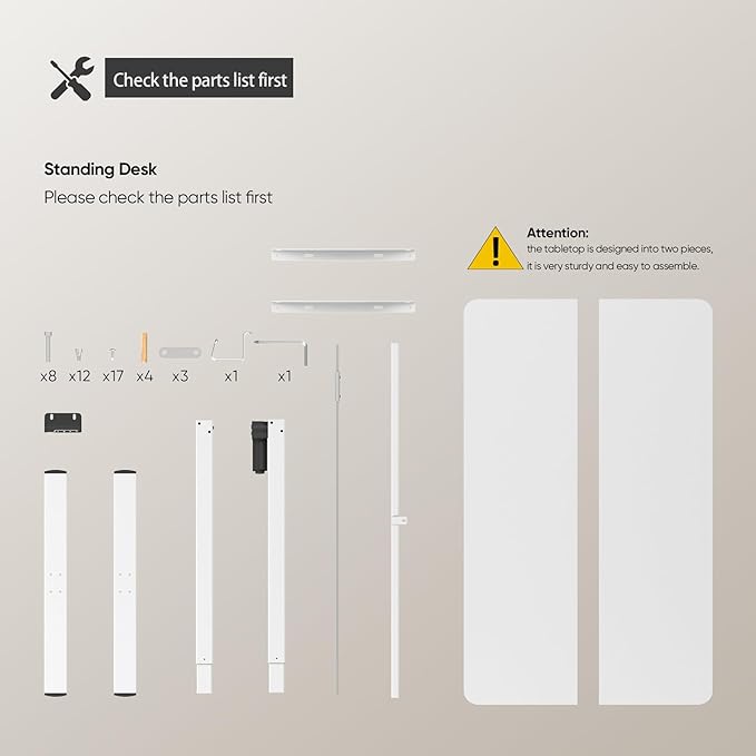 Electric Standing Desk Adjustable Height, 40x24 Inches Sit Stand up Desktop for Home Office, Ergonomic Rising Computer Table with Memory Preset, White