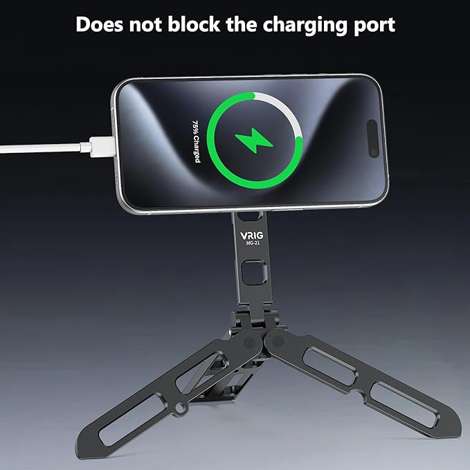 VRIG Magnetic Pocket Phone Tripod Foldable Compatible with magsafe for iPhone 16/15/14/13/12,Mini Cell Phone Tripod Mount Handle Smartphone Desk Stand Travel All in One,Fathers Day for Gifts