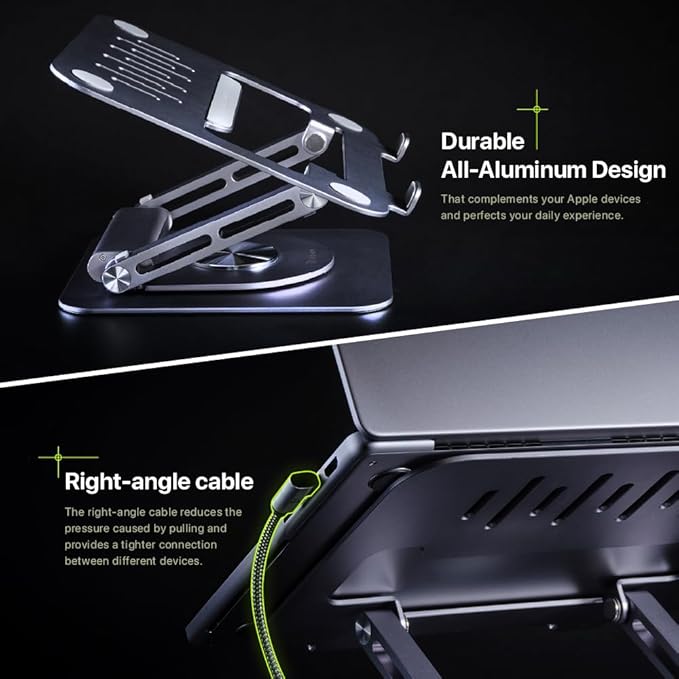 ADAM elements USB-C Stand Pro/Laptop Docking Station – Hub Stand Pro 6in1 Multiport Stand Hub for M2/M1 Mac, iPad & Laptop Series