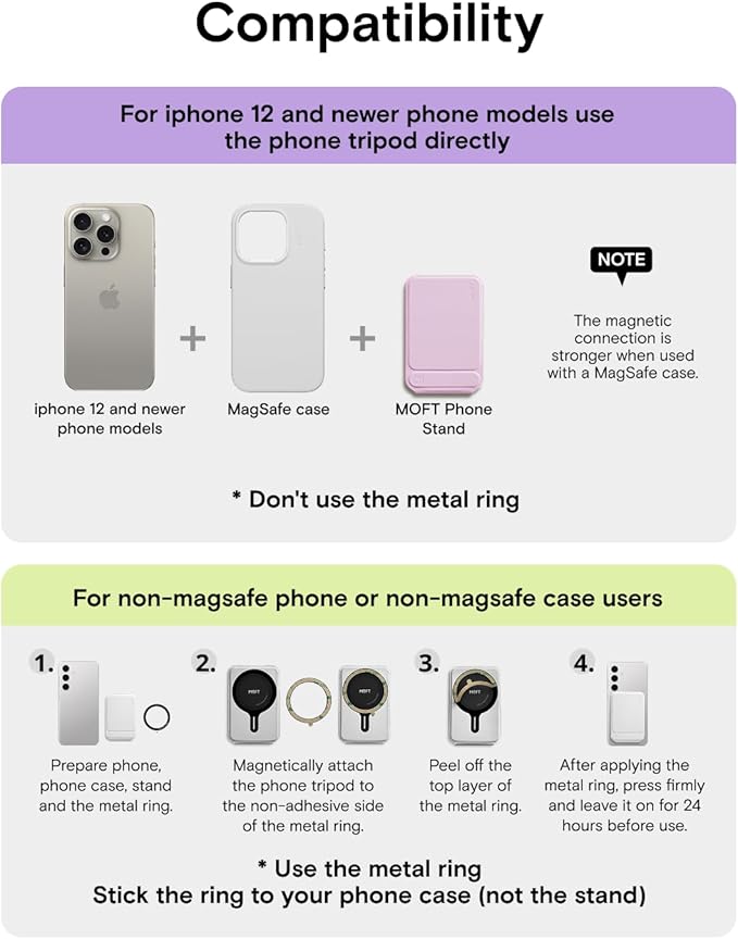 MOFT Phone Tripod Stand Selfie Stick for iPhone, Multi-Angles iPhone Stand, Lightweight & Portable Phone Holder, Strong Magnets, MOVAS Vegan Leather, Travel Essentials, Blush(Without Card Slot)