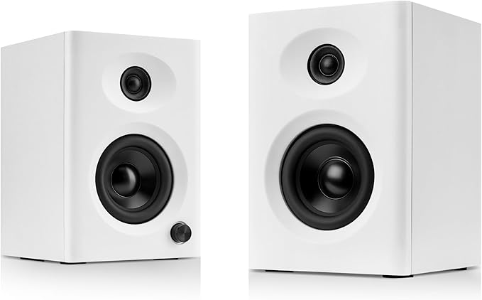 Bluetooth Bookshelf Speakers, 3" Premium Computer Speakers for PC, Laptop & TV – 60W Peak Power, Rich Balanced Sound, Compact Stereo Pair for Home Office & Small Rooms, White