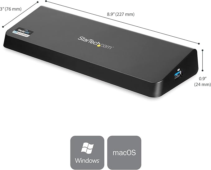 StarTech.com USB 3.0 Docking Station - 4K - HDMI / DisplayPort - with Fast Charge / Ethernet / Audio - Universal Docking Station