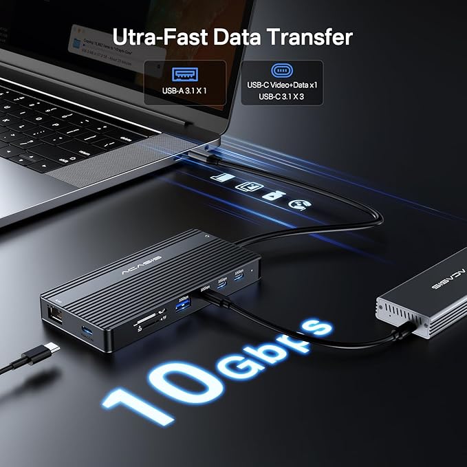 ACASIS USB C Docking Station Dual Monitor,14 in 1 USB C Hub,laptop docking stations Dual Monitor with 2*4KHDMI+5 *10Gbps USB+PD 100W+Ethernet+SD/TF +3.5mm Audio laptop dock for Dell/HP/Lenovo/ThinkPad