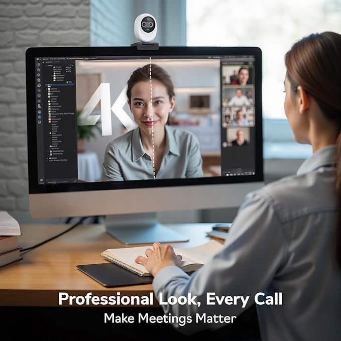 EMEET Piko 4K Webcam for Streaming, World’s 1st Dual-Camera AI-Powered 4K Camera w/AI Autofocus, 3 Mics Array&3 Sound Modes, USB Webcam with Clip, Great for Streaming, Desk Setup and Creative Gifts