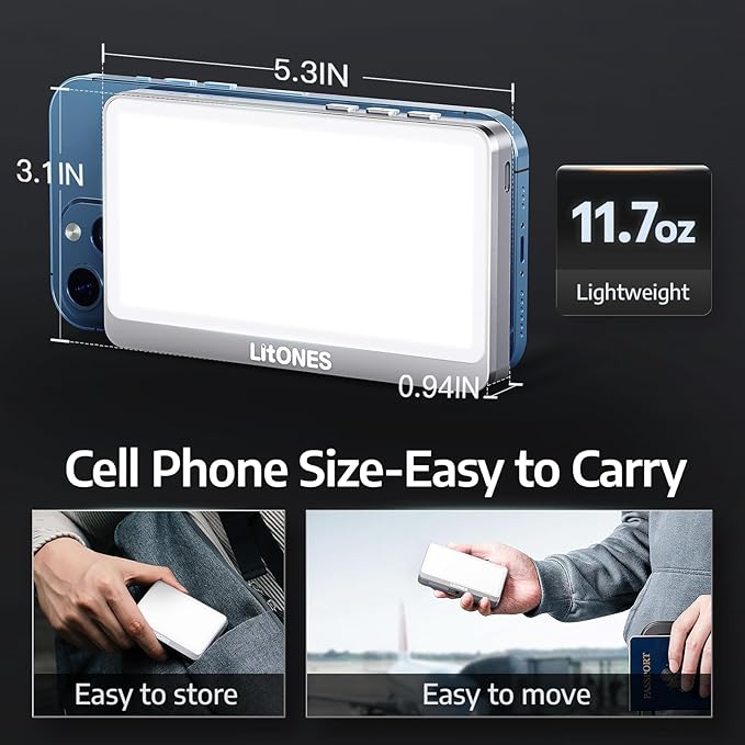 2Unit LitONES Webcam Light, Portable Video Conference Lighting, Zoom Lighting for Computer, Lighting for Video Calls, 30 Light Modes, 3200mAh for Laptop, Remote Working, Trips, Zoom Meeting
