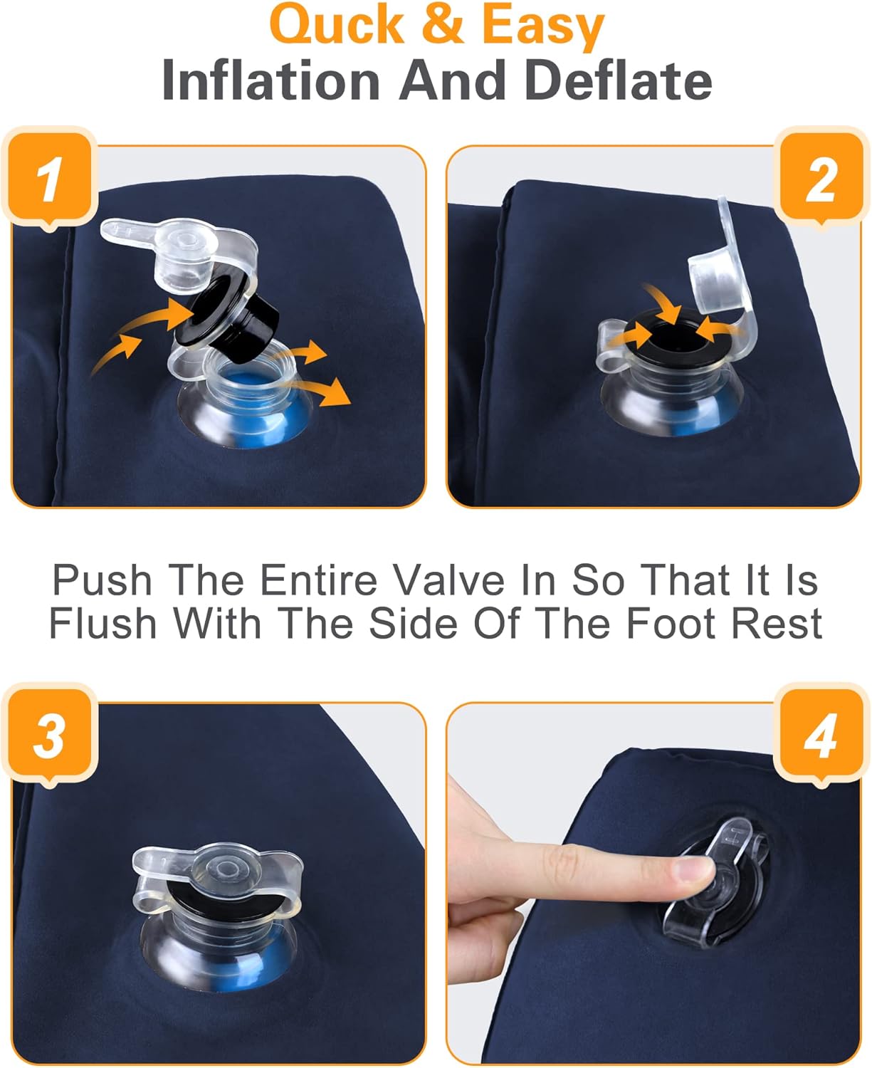 Sunany Inflatable Foot Rest Pillow for Travel, Kids/Adults Airplane Travel Pillow-Adjustable Height Cushions,for Kids to Sleep While Traveling,Suitable for Office, Home and Any Travel(Blue)