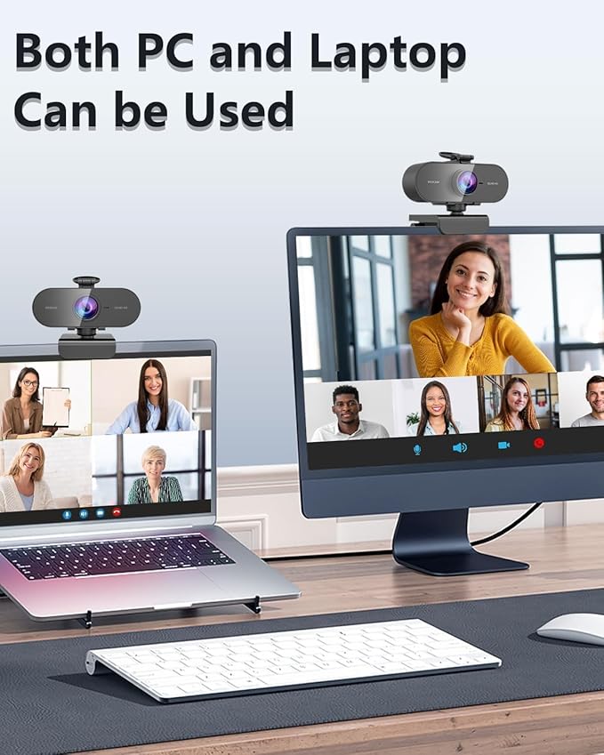 2K webcam for pc with Microphone,Privacy Cover Slider Streaming Web cam for Mac Laptop,usb external computer camera for desktop,best Full Hd face cam for video Conference,gaming,Zoom, microsoft teams