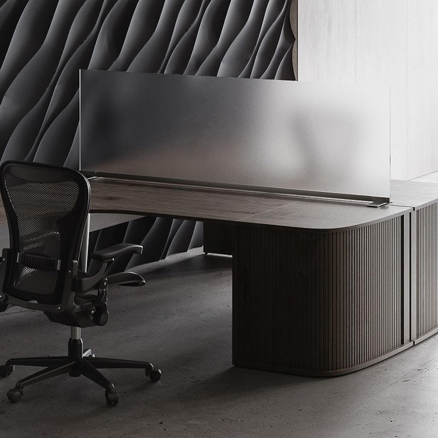 OBEX Acrylic Free Standing Screen, Divider for Desk Privacy Home & Office Partitions for Table Top Workstation, Portable Cubicle Panel for Work, 24" x 60", Frosted