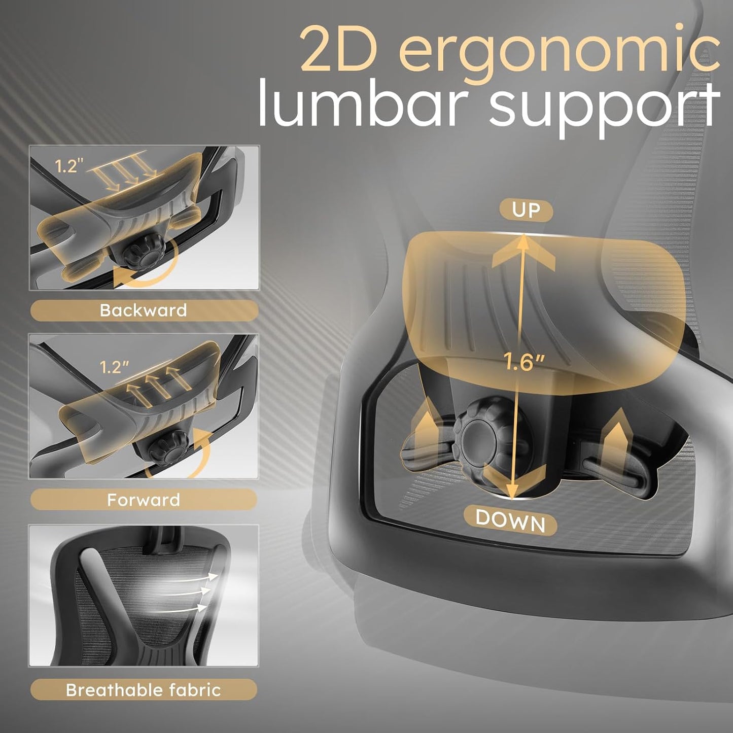 750lbs Big and Tall Office Chair- Heavy Duty Executive Chair with 5D Flip Arms and Adjustable Lumbar Support, Ergonomic Mesh High Back Desk Chair, Ergonomic Executive Home Office Computer Chair