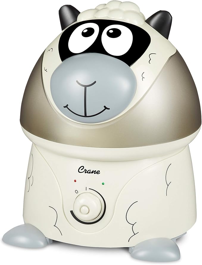 Crane Adorables Ultrasonic Humidifiers for Bedroom and Baby Nursery, 1 Gallon Cool Mist Air Humidifier for Large Room or Kid's Room, Humidifier Filters Optional, Sheep