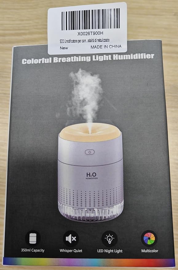 Colorful Mini Humidifier, USB Rechargeable Humidifier, small humidifier, 4 Modes Super Quiet, Humidifiers For Bedroom,Suitable For Travel Office Family Baby Bedroom-Blue