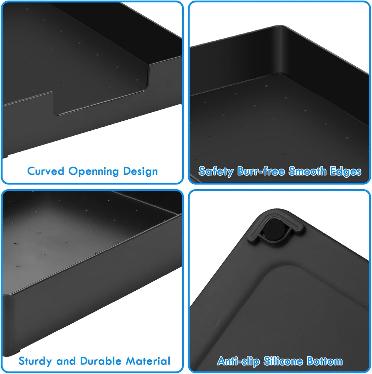 Letter-Size Tray, Desk Drawer Organizer, A4 Plastic Paper Tray, Multi-use Large Storage Basket for Office Home Supplies,13 x 9.6 inch