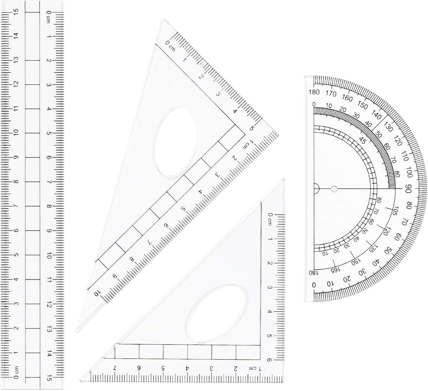 10 Pieces Math Geometry Kit Set Student Supplies with Shatterproof Storage Box,Includes Rulers,Protractor,Compass,Eraser,Pencil Sharpener,Lead Refills,Pencil,for School and Drawings(Blue)