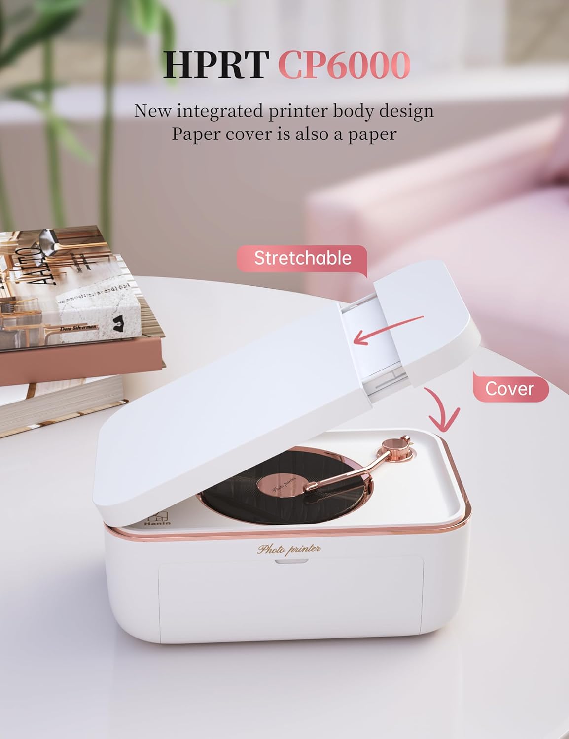 HPRT Photo Printer 4x6&Bluetooth Speaker,+20 Sheets and 1ribbon,Portable Instant Picture Printer for iPhone, Android, Thermal Dye-Sublimation, AR Video Printing,Wi-Fi Wireless Photo Printers