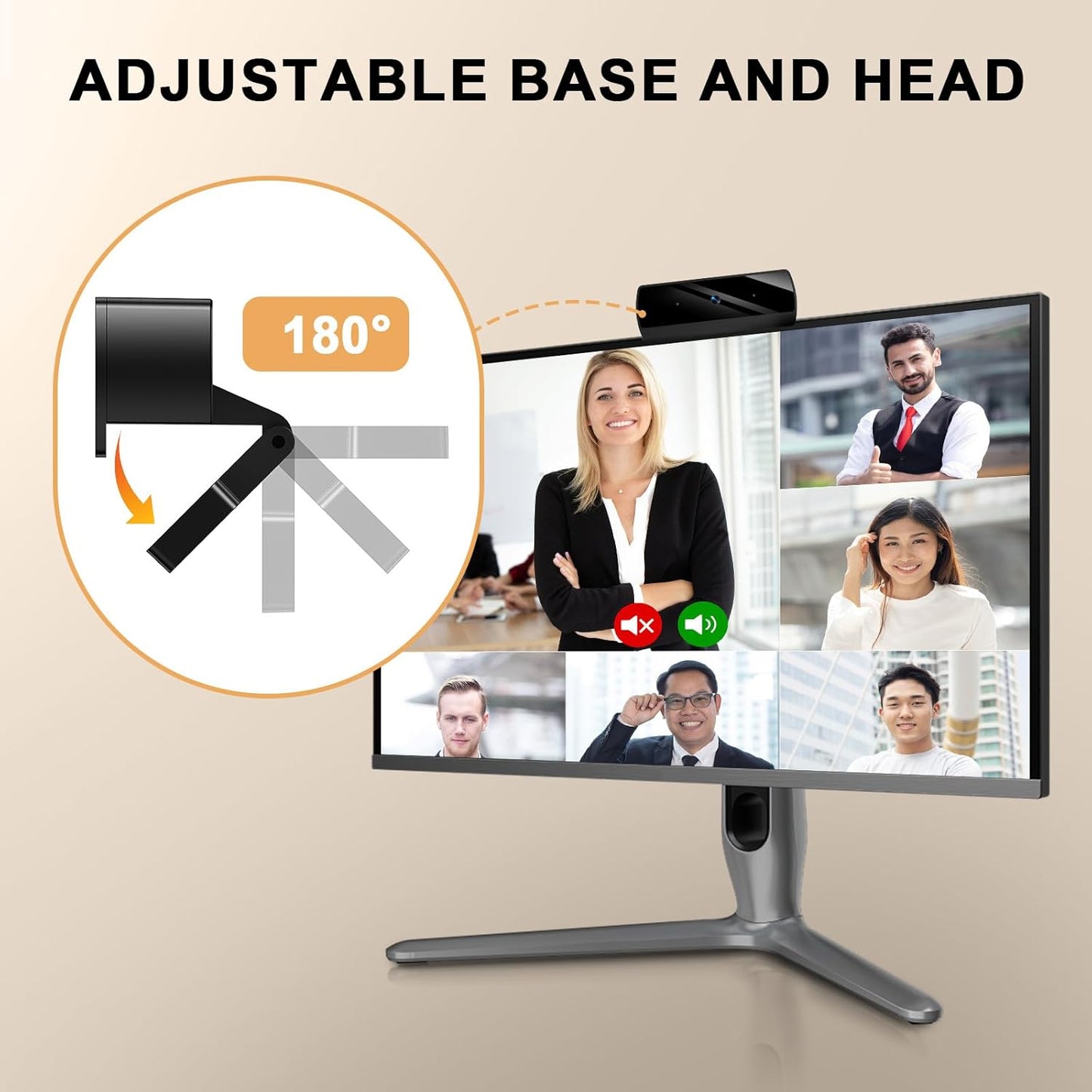 Webcam, K1 Full HD Webcams,1080P Video and Wide Angle Camera,Plug and Play USB Webcam for Online Calling/Conferencing, Zoom/Skype/Facetime/YouTube, Laptop/PC