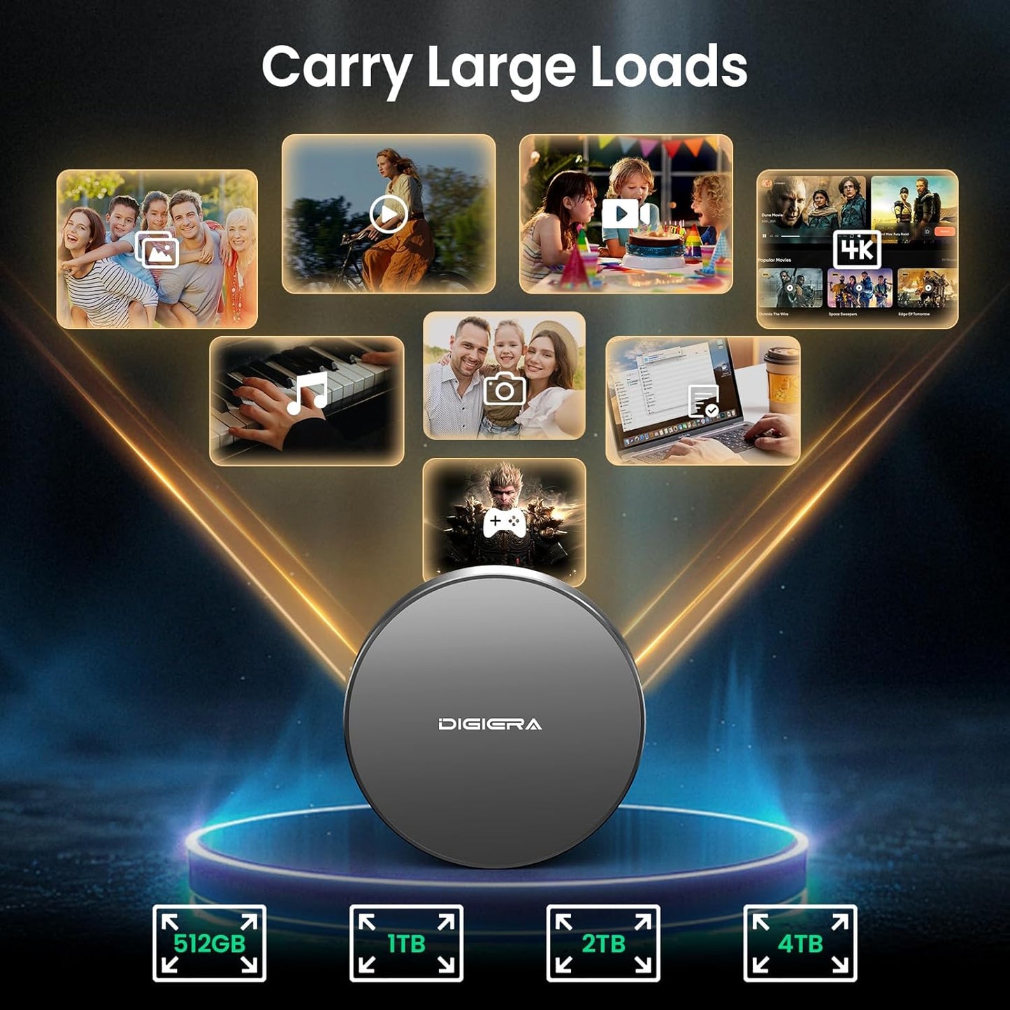 1TB Magnetic Portable SSD, External Solid State Drives with USB-C 3.2 Gen 2x2, Speed Up to 2000MB/s, Compact & Durable, Compatible with iPhone 15/16 Series and Other USB-C Devices, Grey