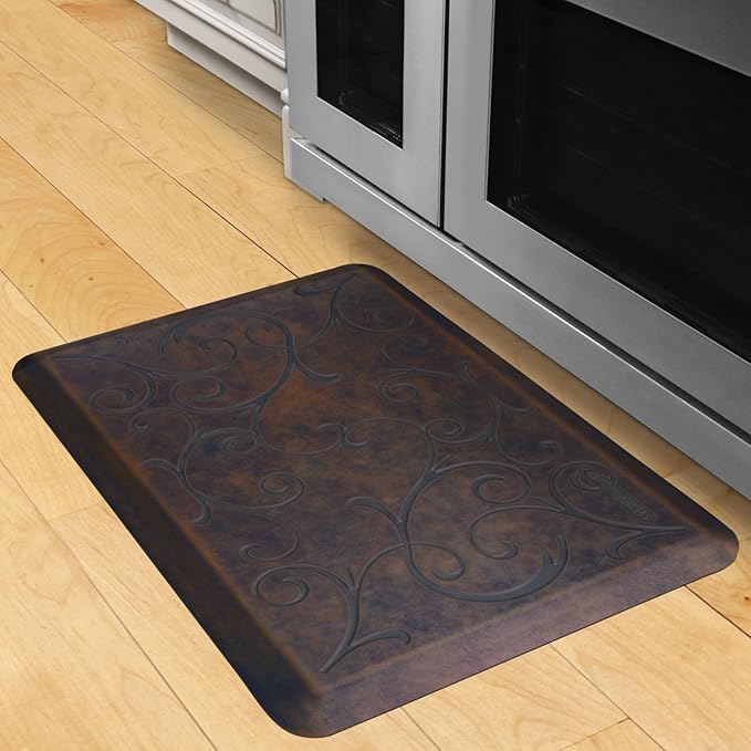 WellnessMats Bella Collection Anti-Fatigue Floor Mat, Polyurethane – Ergonomic Support Pad for Home, Kitchen, Garage, Office Standing Desk – Water Resistant - Made in USA