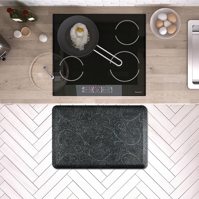 WellnessMats Bella Collection Anti-Fatigue Floor Mat, Polyurethane – Ergonomic Support Pad for Home, Kitchen, Garage, Office Standing Desk – Water Resistant - Made in USA