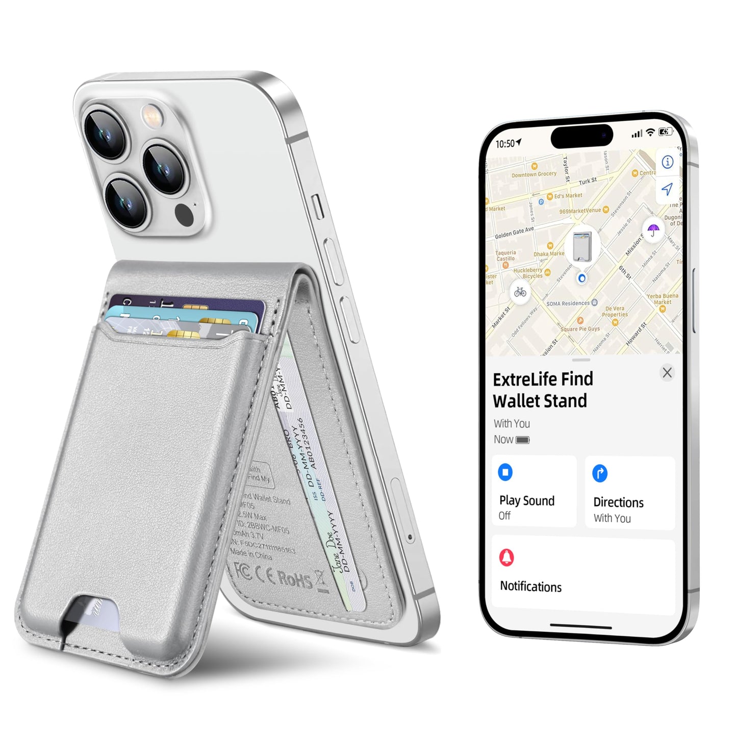 for Magsafe Wallet, Works with Apple Find My, Strongest Magnetic Wallet for iPhone 16/15/14/13/12 Series, for iPhone Walle t with Adjustable Stand, 3 Card Slots, 6 Cards Holder, Vegan Leather, Black