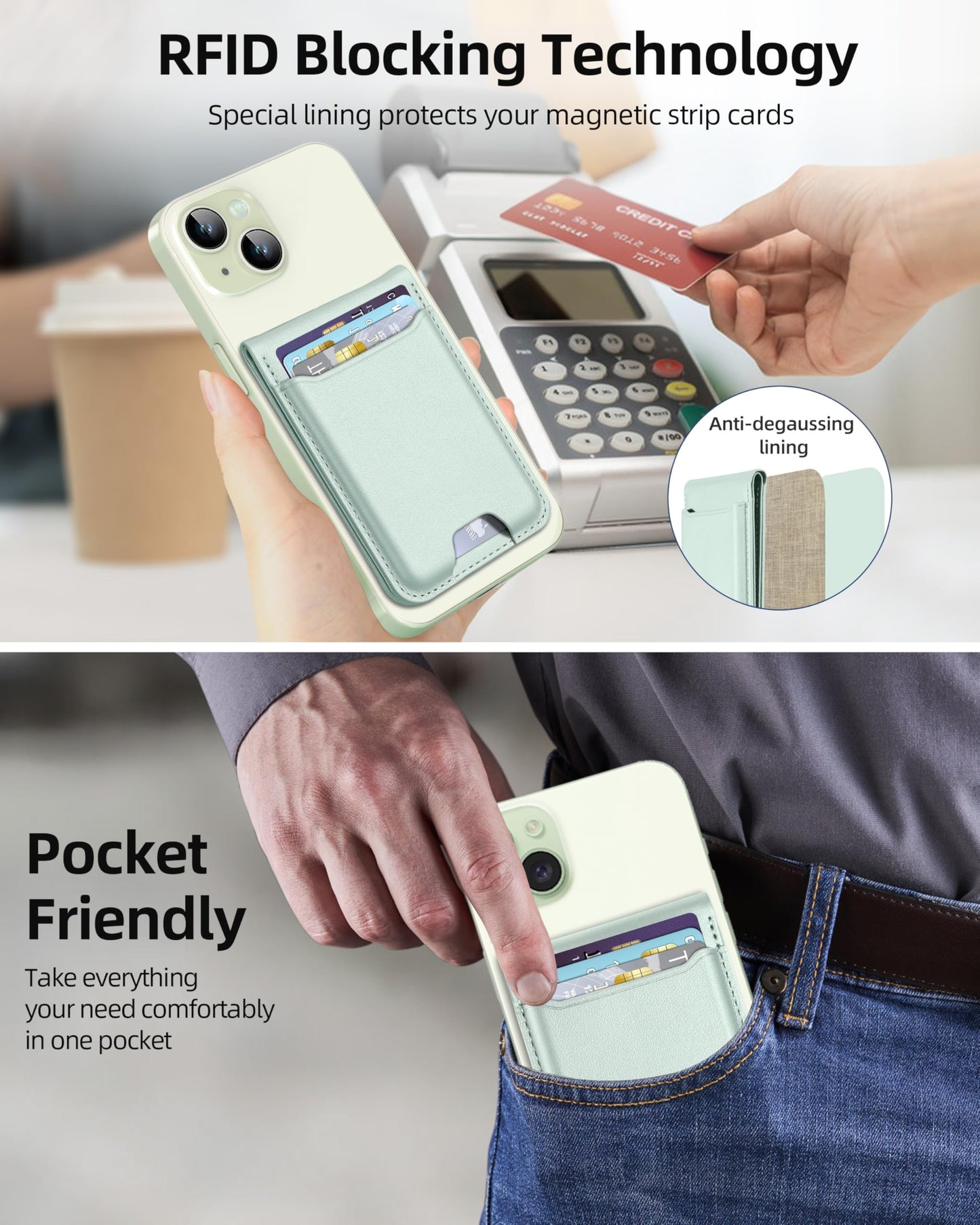 for Magsafe Wallet, Works with Apple Find My, Strongest Magnetic Wallet for iPhone 16/15/14/13/12 Series, for iPhone Walle t with Adjustable Stand, 3 Card Slots, 6 Cards Holder, Vegan Leather, Black