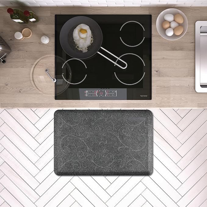 WellnessMats Bella Collection Anti-Fatigue Floor Mat, Polyurethane – Ergonomic Support Pad for Home, Kitchen, Garage, Office Standing Desk – Water Resistant - Made in USA