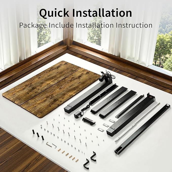 BIZUM 40x24 Inch Electric Standing Desk with Memory Presets, Quiet Motor Height Adjustable Stand Up Desk for Home Office & Gaming, Ergonomic Sit Stand Workstation, Rustic Brown