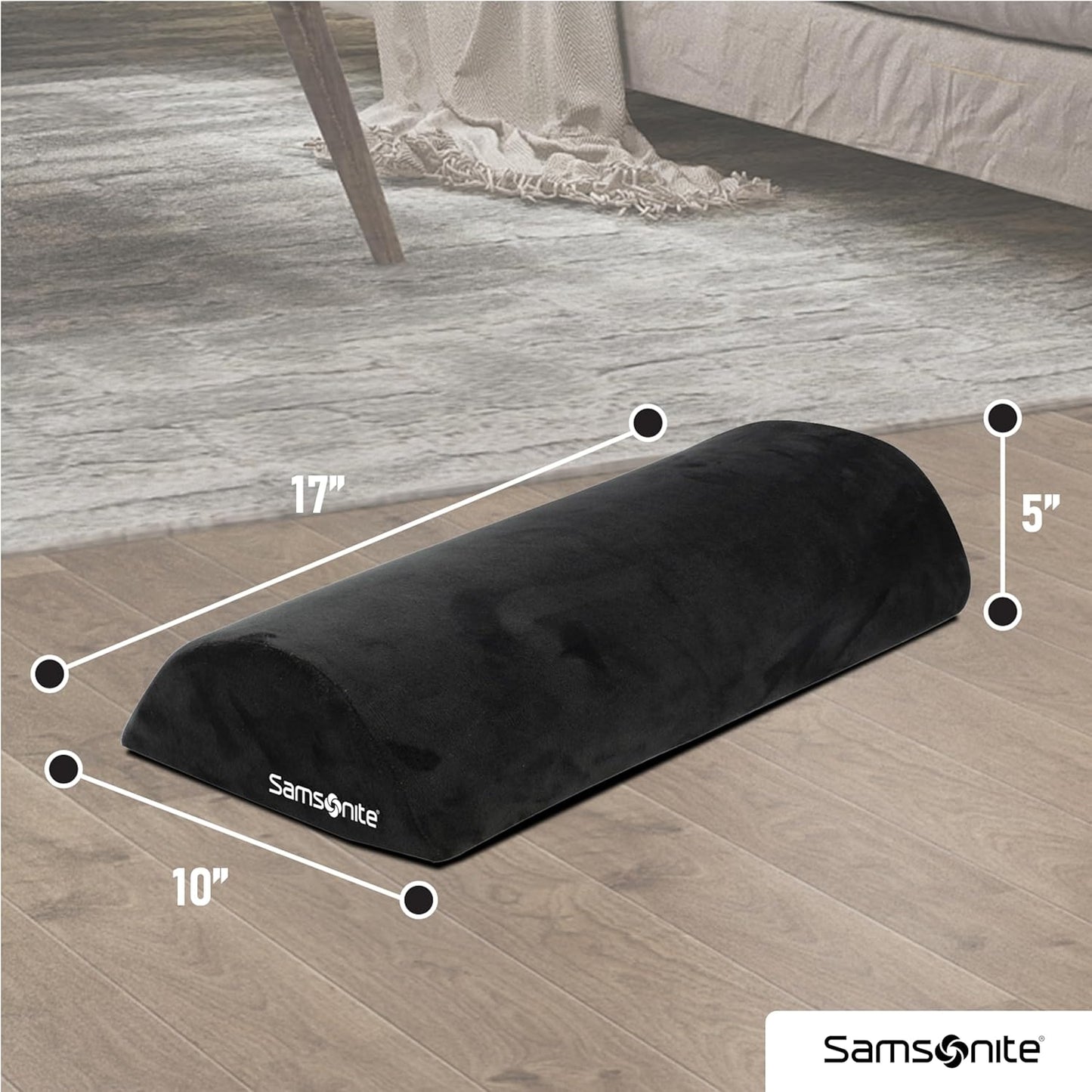 Samsonite Foot Rest for Under Desk at Work – Ergonomic Foot Stool for Couch – Versatile Under Desk Footrest for Office & Home, Foot Support Underdesk