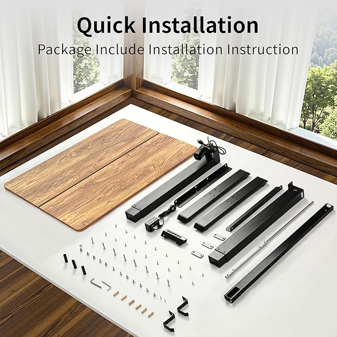 BIZUM 40x24 Inch Electric Standing Desk with Memory Presets, Quiet Motor Height Adjustable Stand Up Desk for Home Office & Gaming, Ergonomic Sit Stand Workstation,Light Rustic Brown