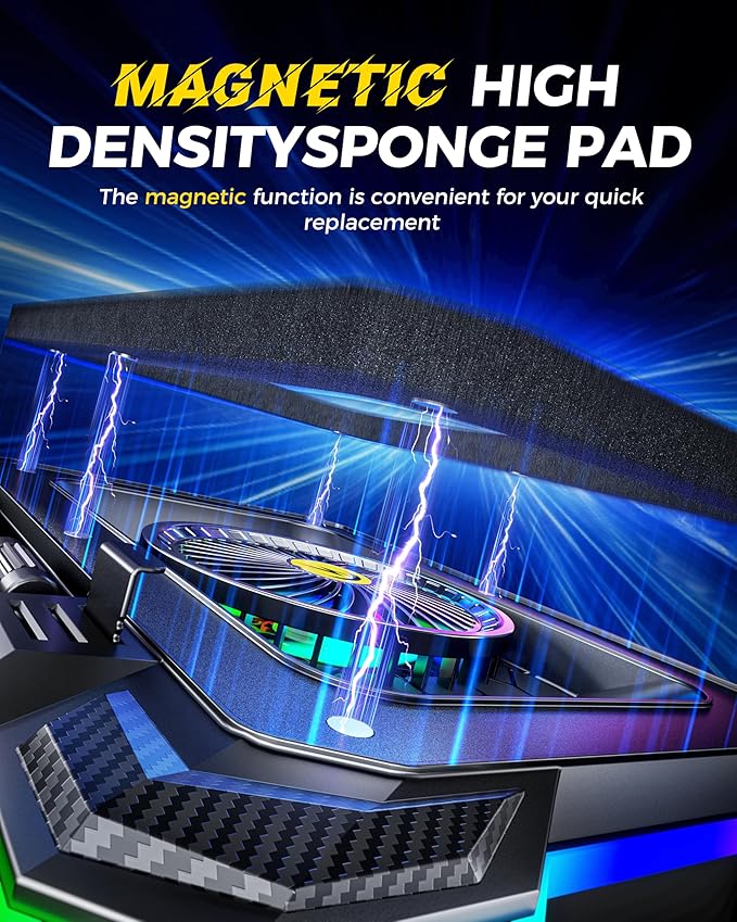 ChillCore RGB Gaming Laptop Cooling Pad with 5.5" Turbo Fan, Rapid Cooling for 15.6-19.3" Laptops, Variable Speed Control, 7 Adjustable Heights - K1 5V RGB