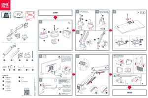 One For All Universal DM4210 Universal Monitor Mount Solid Dual Monitor arm100 x 100 Black