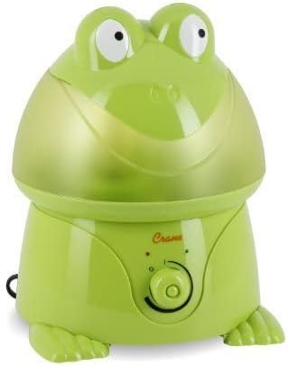 Crane Ultrasonic Cool Mist Animal Humidifier for Kids Bedroom and Nursery, 1 Gallon Easy Clean, Adjustable Settings, Frog Humidifier