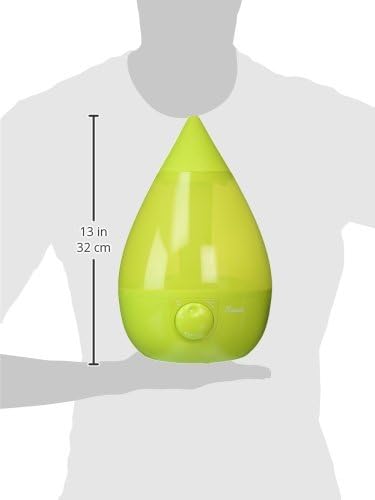 Crane Drop Ultrasonic Cool Mist Humidifier, 1 Gallon Teardrop with Auto Shutoff for Baby Nursery, Bedroom, Office, Plants, Green