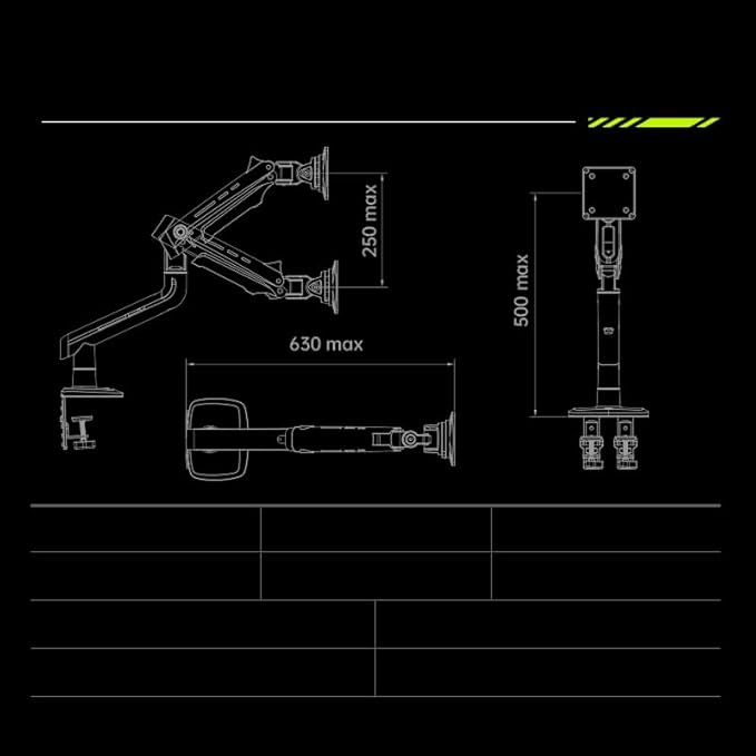 Gaming Monitor Arm for Flat/Ultrawide/Curved Monitors 32 to 60 inch, Heavy Duty Monitor Stand Load up to 20 kg, VESA 75/100 mm Mount (Lake Blue)