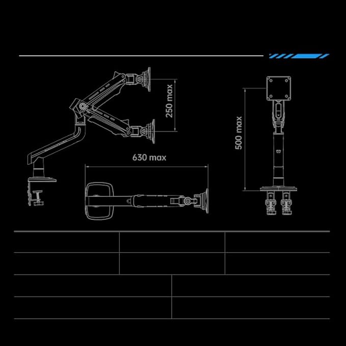 Gaming Monitor Arm for Flat/Ultrawide/Curved Monitors 32 to 60 inch, Heavy Duty Monitor Stand Load up to 20 kg, VESA 75/100 mm Mount (Lava Yellow)