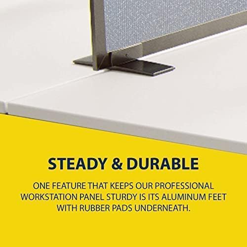 OBEX Acoustical Free Standing Privacy Screen, Cubicle Accessories Desk Privacy Panel, Desk Dividers for Office, Office Furniture Partitions Portable Sound Proof Dividers, 24" x 30", Overcast
