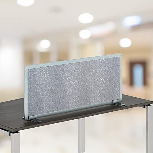 OBEX Acoustical Free Standing Privacy Screen, Cubicle Accessories Desk Privacy Panel, Desk Dividers for Office, Office Furniture Partitions Portable Sound Proof Dividers, 24" x 72", Overcast