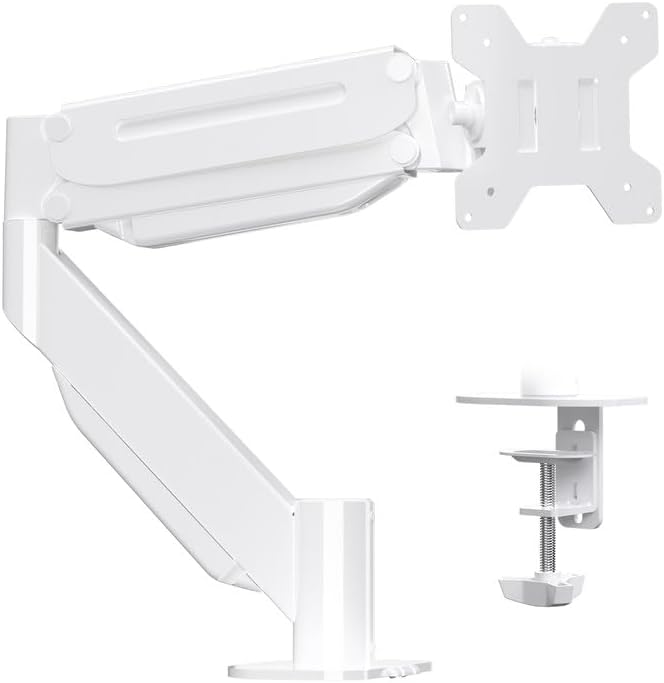 Suptek Ultrawide Monitor Arm Mount for 17 to 49 Inch Heavy Duty Curved Screen,Holds 46.2 lbs,Adjustable Gas Spring Monitor Arm Desk Mount Stand,75/100 Vesa Mount,White(MD71LW)