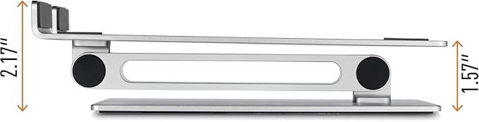 Durable Folding Adjustable Laptop & Tablet Holder - Non Slip Silver Aluminum Laptop Mount for 10" - 17" Laptops - Portable Laptop Stand Folds for Easy Storage