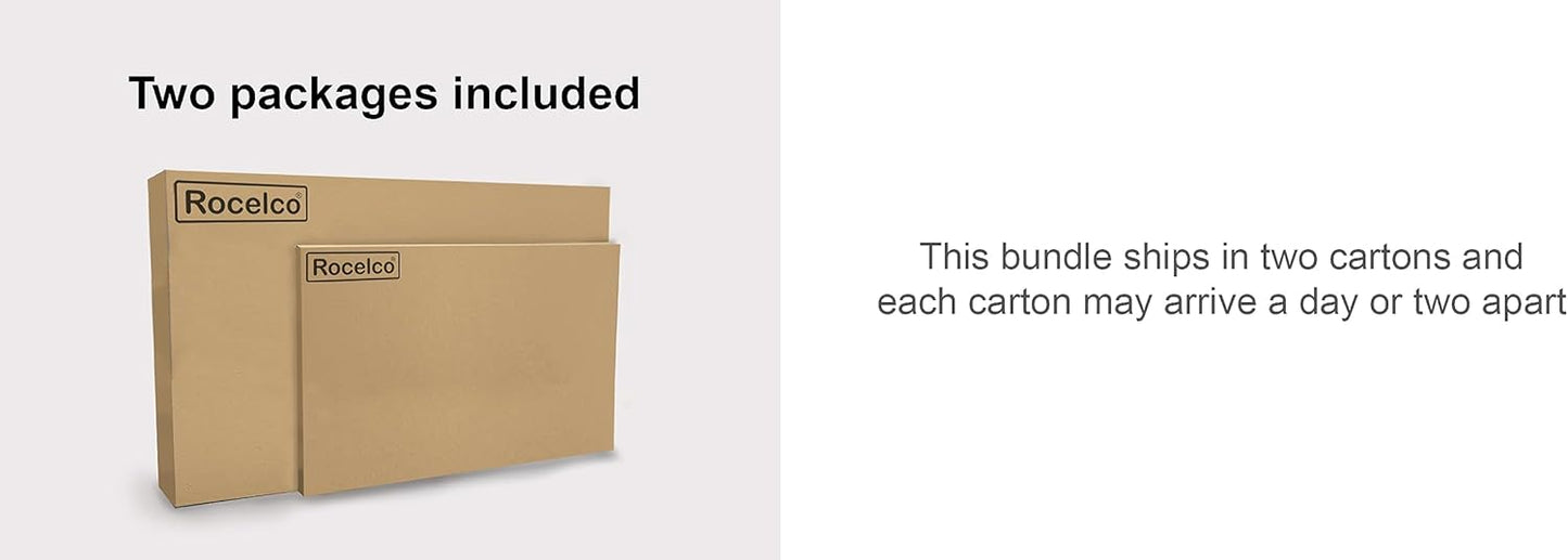 Rocelco 40" Large Height Adjustable Standing Desk Converter with Anti Fatigue Mat BUNDLE - Tall Quick Sit Stand Up Computer Workstation Riser - Retractable Keyboard Tray - Black (R DADRB-40-MAFM)