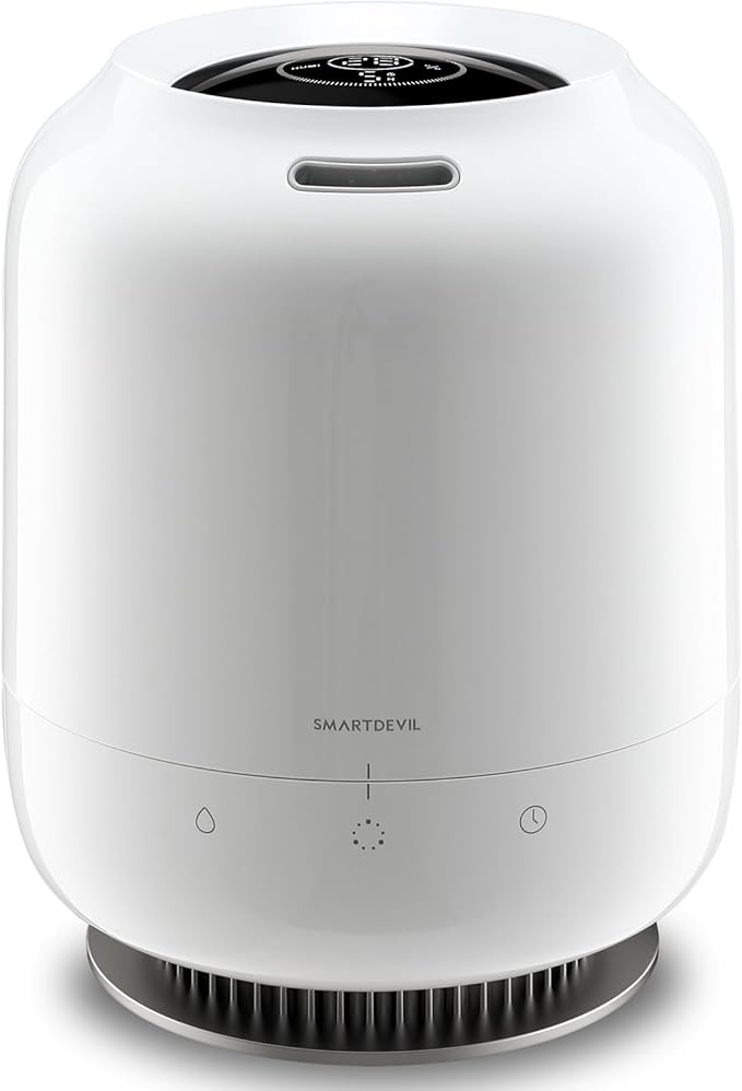 SmartDevil 1.2L Cool Mist Humidifier, Top Fill Ultrasonic Smart Air Humidifier with Essential Oils, Timing, Auto Shut Off for Home Babies Plants