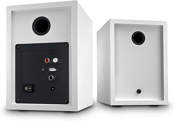 Bluetooth Bookshelf Speakers, 3" Premium Computer Speakers for PC, Laptop & TV – 60W Peak Power, Rich Balanced Sound, Compact Stereo Pair for Home Office & Small Rooms, White