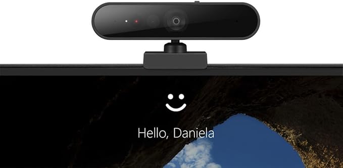 Lenovo HD 1080p Webcam (510 FHD)- Black w/ 4X Digital Zoom, 95° Wide Angle, 360° Rotation Pan & Tilt, Dual Microphones & Windows Hello