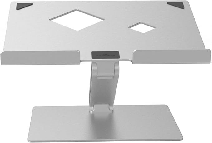 Durable Folding Adjustable Laptop & Tablet Holder - Non Slip Silver Aluminum Laptop Mount for 10" - 17" Laptops - Portable Laptop Stand Folds for Easy Storage