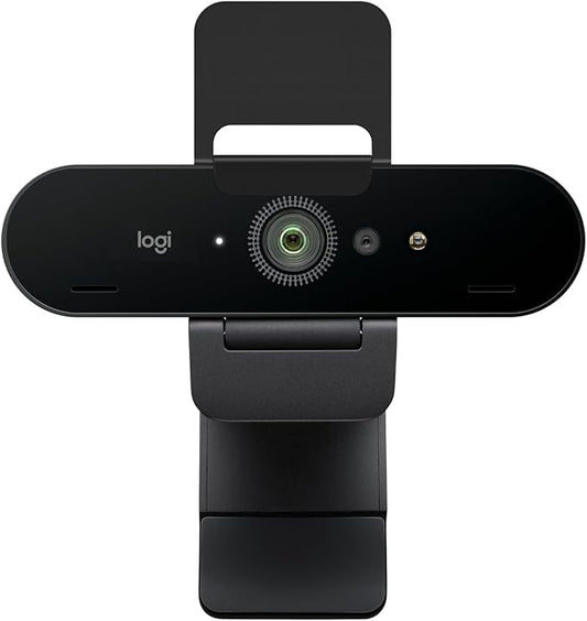 Logitech Brio 4K Webcam, Video Calling, Noise-Cancelling mic, HD Auto Light Correction, Wide Field of View, Works with Microsoft Teams, Zoom, Google Voice, Google Meet, PC/Mac/Laptop/MacBook/Tablet